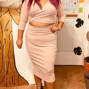 Pink long sleeve dress